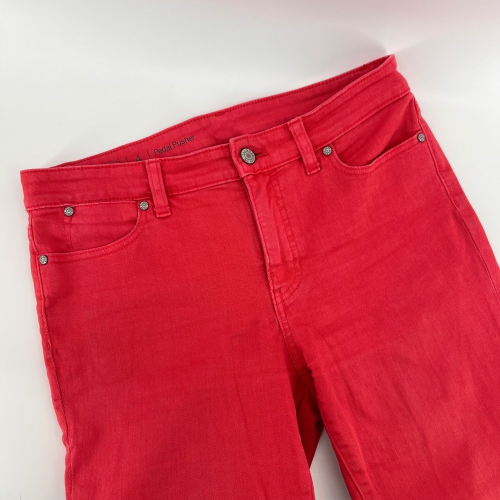 Talbots Flawless Pedal Pusher Coral Cropped Pants Womens 4 Stretch Casual